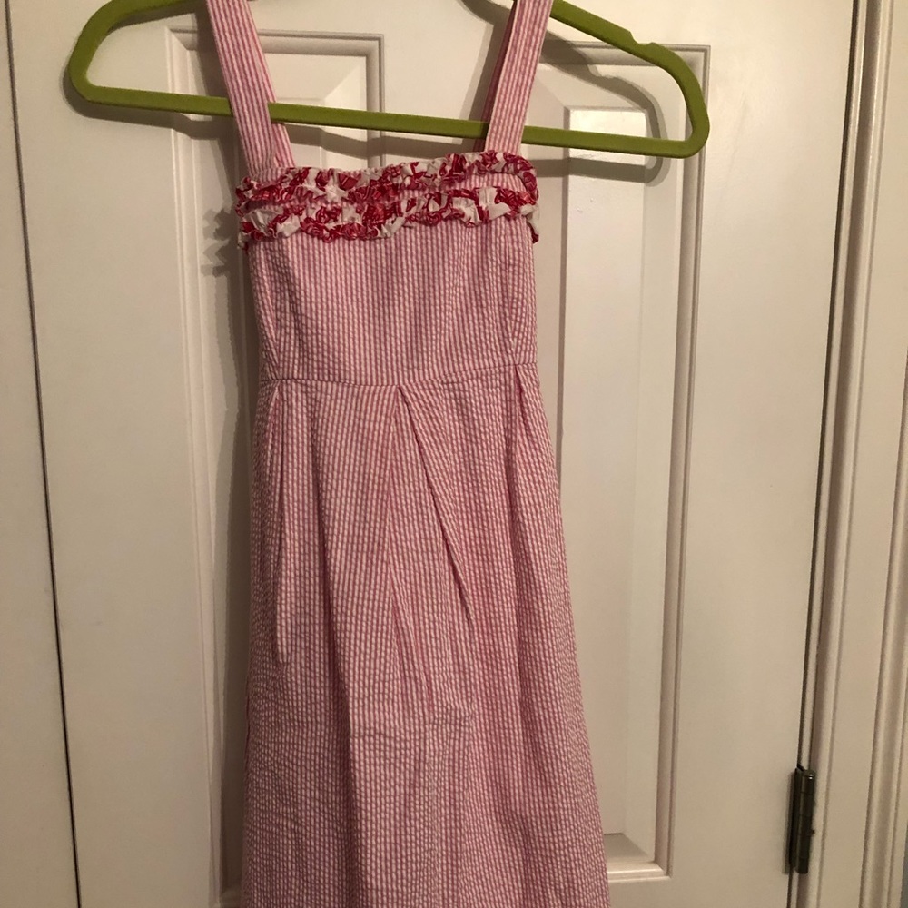Seersucker and Ruffle Dress- Lily Pulitzer